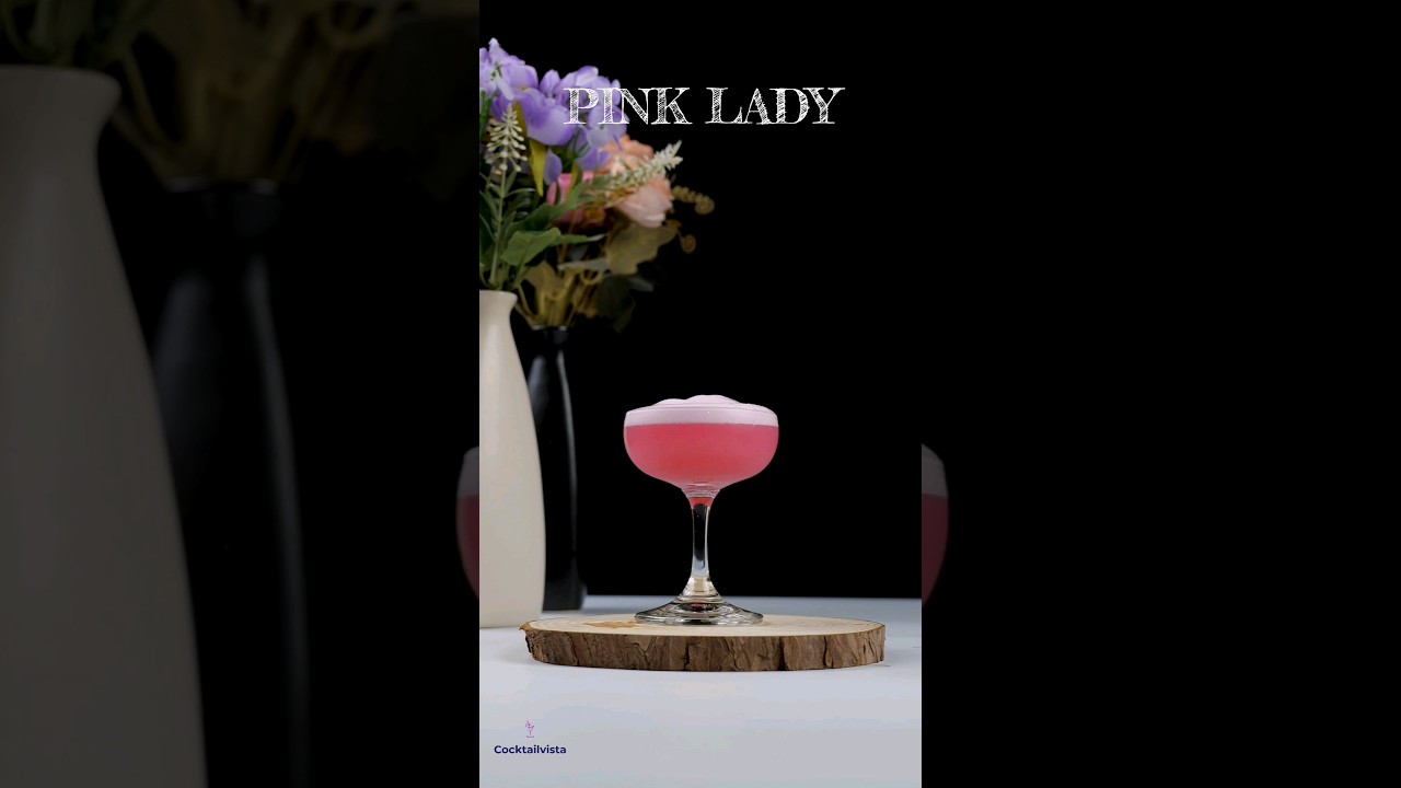 how to make pink lady cocktail at home. #shortsfeed